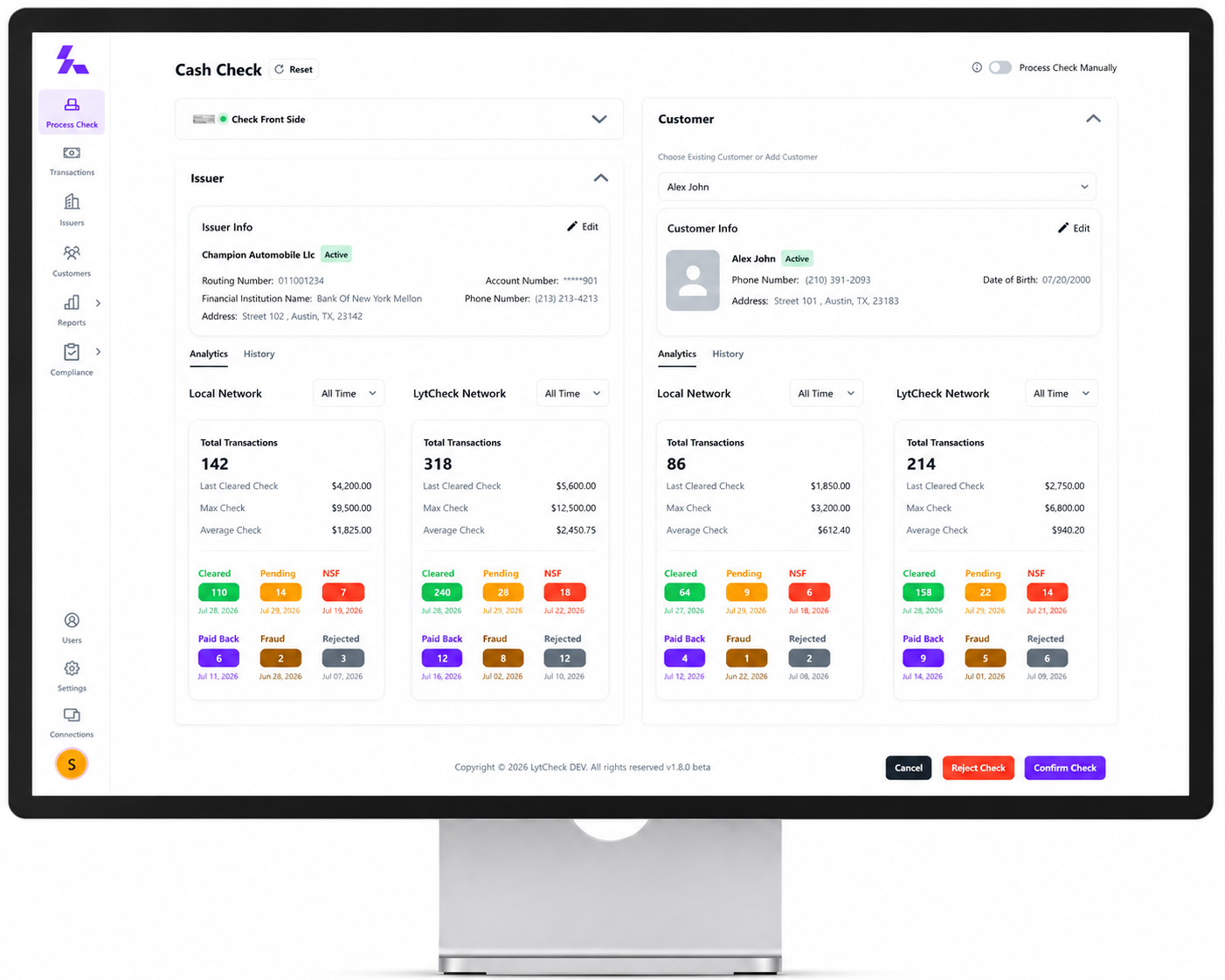 LytCheck dashboard